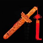 Zzooi Traditional Chinese Dragon Design Peach Wood Sword for Drive Out Evil Spirits